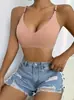 Roupa íntima feminina popular sem costura de seda gelada europeia e americana com bordas onduladas e sem aro, push-up