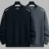 Moletom masculino, novo modelo primavera e outono 2026, gola redonda, corte solto, blusa de outono sem capuz, jaqueta de manga comprida para adolescentes