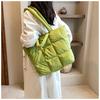 Bolso de Algodón Acolchado a Cuadros de Gran Capacidad a la Moda para Mujer, Bolso de Hombro con Relleno de Plumón Nuevo Estilo Invierno 2026, Bolso Tote con Bloques de Color