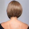 Cubierta de cabeza de peluca europea y americana cabeza ondulada peluca de fibra química femenina media longitud marrón decolorado degradado media longitud cabello corto cubierta de cabeza