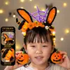 Linterna de Calabaza de Halloween Adornos Luminosos Accesorios de Decoración Palo Giratorio Niños Hecho a Mano Material DIY Regalos