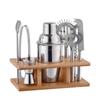 Conjunto de Copos Schick de Aço Inoxidável 350ml Coqueteira Ferramenta Manual para Limão e Chá Suporte de Madeira Conjunto de Vinho