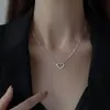 Collar Casual y de Moda con Corazón Calado, Diseño de Nicho de Alta Gama, Accesorios Versátiles de Cadena para Clavícula Estilo Ins para Mujeres