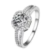 Anillo cuadrado de moda de AliExpress, anillo de plata con microincrustaciones, anillo de bodas de diamantes de lujo de alta gama, joyería de comercio exterior, transfronterizo europeo y americano.
