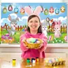 Nuevo Set de Decoración para Fiesta de Pascua: Guirnalda de Conejos y Huevos, Pancarta Espiral de Fondo de Pascua y Decoraciones Colgantes