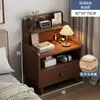 Mesita de Noche Moderna y Sencilla con Patas de Madera Maciza Gabinete de Almacenamiento Pequeño Habitación Sencilla Uso en el Hogar 2026 Nuevo Estante de Mesita de Noche