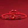 Pulsera tobillera tejida a mano de cinabrio de bajo contenido al por mayor Ruyi Ping An arena imperial esta vida cuerda de mano regalo para amigas