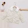 Ropa infantil de Amazon, abrigo acolchado de algodón estilo coreano para otoño e invierno para niños y niñas, abrigo grueso y cálido con cuello de piel para bebés