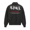 Chaqueta aviador negra estilo americano 2026 para hombre, corte holgado, diseño de nicho, chaqueta de béisbol holgada para primavera y otoño