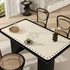 Mesa de Jantar Retrô de Luxo Leve Toalha de Mesa Tapete de Mesa de Couro Sem Lavagem Impermeável à Prova de Óleo Toalha de Mesa de Mesa de Centro de Luxo Leve