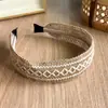 Diadema Bohemia de Paja Calada, Diadema de Verano de Ala Ancha Alta, Pinza para el Cabello Tejida Estilo Vacaciones, Disponible para Compra Mixta por Lote