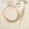 Set de Collar y Pendientes de Joyería Transfronteriza Europea y Americana, Accesorios para Vestidos de Banquete y Novia, Joyería Versátil de Gama Alta al por Mayor para Mujeres