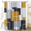 Cortina de ducha impermeable y a prueba de moho, Cortina de ducha impermeable geométrica, Lavable a máquina, Cortina de baño simple de poliéster, Cortina divisoria plegable para baño