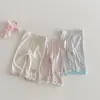 Leggings de Verano Dianxi Estilo Nuevo con Estampado de Corazón 3D para Bebés y Niños Pequeños con Dobladillo Fruncido Pantalones Largos Elásticos Pantalones de Punto para Bebé