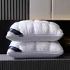 Almohada de hotel cinco estrellas 48x74cm par de núcleos de almohada para el hogar sueño profundo protección para el cuello almohada alta que no se hunde venta al por mayor