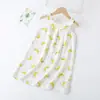 Algodón Nuevo vestido de niña cuello redondo algodón artificial pijama infantil venta al por mayor