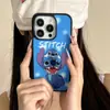 Capa Azul Urso de Desenho Animado Maçã 15 para Celular 11/12 Adequada para iPhone 16Pro Desenho Animado Magnético 13Promax