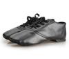 Zapatos de jazz latino de cuero negro para mujer, bajos, de PU, con suela blanda, étnicos, para ballet y danza folclórica.