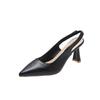 2022 Primavera e Verão Novos Saltos Altos Pontiagudos Sandálias Femininas Stiletto Salto Baotou Traseiro Vazio Boca Rasa Sapatos de Camada Única para Mulheres