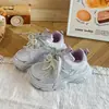 Sapatos de Pai para Meninas Estilo Novo Primavera e Outono Estilo Princesa Brilhante Solado Macio Sapatos Esportivos Sapatos Casuais Infantis Respiráveis Antiderrapantes Sapatos Infantis