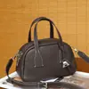 Bolso Pequeño Tipo Bowling de Piel de Vaca de Primera Capa Transfronterizo Bolso de Mano de Moda Tendencia para Mujer Bolso Cruzado de Hombro de Piel Genuina