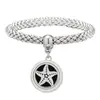 Pulsera Vibratoria de Acero Inoxidable para Aromaterapia Repelente de Mosquitos Árbol de la Vida Caja de Perfume con Aceite Esencial Pulsera Magnético-estrictiva para Parejas