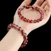 Pulsera de Cristal de Ágata Rojo Sangre Natural Jingdian Jewelry para Mujer, Cristal de Ensueño a la Moda, Pulsera Transfronteriza Más Vendida