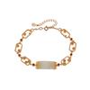 Un Ciervo Plata Esterlina S925 Chapado en Oro Jade Hetian Lujo Ligero Elegante Pulsera Calada Flor de Ciruelo Pulsera Personalizada