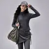 Outono Inverno Fitness Feminino Manga Longa Justa Jaqueta de Yoga Falso Conjunto de Duas Peças Calça Esportiva Elástica Modeladora Pilates Treinamento Outono