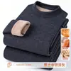 [Direto do Fabricante] Conjunto de Roupa Íntima Térmica, Forrado com Fleece e Espessado, para Homens e Mulheres de Meia-Idade, Camada Base para Outono e Inverno para Aquecimento