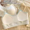40 Piezas, Algodón Puro Peinado Completamente, 180g, Ropa Interior para Niñas de Secundaria y Preparatoria, Deportiva, a Prueba de Impactos, Transpirable, Copas Fijas