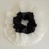 Estilo Ballet Satén Encaje Anillo para el Pelo Intestino Grueso Cuerda para el Pelo Grande de Mujer Correa para el Pelo Banda Elástica Cuerda de Cuero