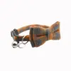 Nuevo Collar de Cuadros con Cascabel para Mascota Collar con Lazo para Gato Collar para Gato Explosiones Transfronterizas Outlet de Fábrica