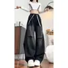 Jeans Americano Loose Saber para Homens e Mulheres Perna Reta Primavera e Outono Adolescentes Patchwork Casual Roupa de Trabalho Perna Larga Calças Longas