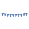 Conjunto de decoração de festa de aniversário com tema de gelo azul e roxo e flocos de neve, com banner, toppers de bolo em colmeia e decorações de parede de fundo