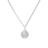 S925 prata oco fu caractere redondo marca Fu marca colar feminino estilo chinês texto pingente nicho design costurando clavícula corrente