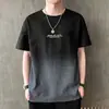 Camiseta de Manga Corta al por Mayor para Hombre Tendencia de Verano Marca Color Degradado Manga Corta Diseño para Hombre Sentido del Diseño Nicho Sensación Fresca Transpirable Camiseta