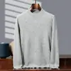 Novo Suéter Masculino 100% Caxemira Outono/Inverno 2026, Gola Alta Dupla Camada, Suéter de Tricô Tamanho Plus, Camada Base