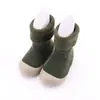 Calcetines y Zapatos de Invierno para Niños 2023 Calientes Suela Suave Calcetines de Nieve Zapatos para Niños Pequeños Color Sólido Con Puño Zapatos de Interior para Bebé