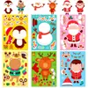 Transfronteiriço 6 Folhas/Pacote Adesivos Fofos de Rosto de Desenho Animado do Papai Noel que Mudam de Face para Festa de Natal de Crianças Adesivos de Quebra-Cabeça DIY