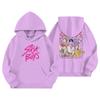 Grupo de Meninas Cartoon Moda Periférica Moletons Largos para Meninos e Meninas Outono e Inverno Cruzados Moletons de Lã Casuais Crianças de Tamanho Médio e Grande