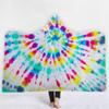 Manta Chapéu Mágico manta com capuz capa manta dupla camada de pelúcia espessa manta infantil manta de cochilo espiral arco-íris