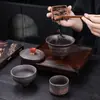 Conjunto de Chá Retrô para Viagem em Argila Roxa para Infusão Rápida, Gaiwan, Xícara de Chá, Bule de Uma Mão, Xícara de Infusão Rápida, Infusor de Chá em Argila Roxa Antiescaldante