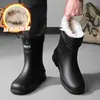 Zapatos de Pesca Antideslizantes Engrosados, Botas de Lluvia, Resistentes al Desgaste, de Caña Alta, Modernos, de Caña Media, Cálidos, Suela Gruesa, Talla Grande, Zapatos de Suela Blanda