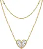 Collar de corazón de latón con baño de oro real, nuevo diseño de alta gama, superventas transfronterizo europeo y americano para mujer