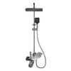 Set de Ducha de Aleación de Aluminio Color Gunmetal para Ingeniería de Hoteles con Botón de Cuatro Funciones, Rociador Superior, Pistola Rociadora de Presión, Venta al por Mayor de Fabricante de Cabezales de Ducha