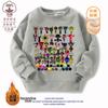 Rhythm Box Roupas Infantis Primavera Outono e Inverno com Forro de Lã Gola Redonda Moletom Meninos e Meninas Roupas Infantis Top Desenho Animado Casual Moda