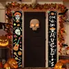 Bandeiras de Bandeirolas Dia dos Mortos Transfronteiriças, Bandeiras de Festa Mexicana, Bandeiras de Decoração de Feriado de Halloween, Bandeiras de Cortina de Porta para Decoração de Porta