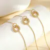 Nuevo Pulsera Sencilla Entrelazada con Circonita de Estilo Europeo y Americano de Lujo Ligero, Acero Inoxidable Chapado en Oro de 18K, Pulsera de Moda para el Día a Día