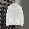 Chaqueta cárdigan con cremallera de color sólido, cuello alto simple, moderna, retro, versátil para hombre, primavera/otoño, cortavientos, para exteriores, para ir al trabajo